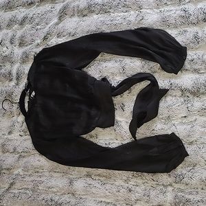 Ladies black blouse Small open back